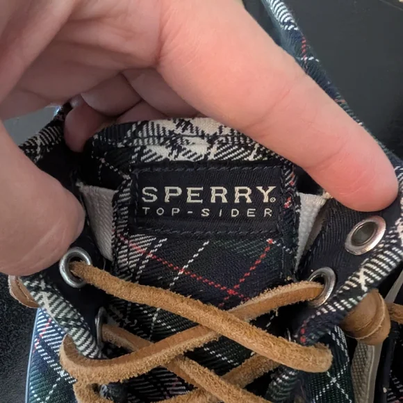 Sperry Top Sider Shoes Seacoast Canvas Sneaker Tartan Plaid Size 8.5 - Picture 6 of 7